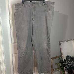 Vintage Carhartt Gray Canvas Carpenter Pants Relaxed Fit 44x30 #95